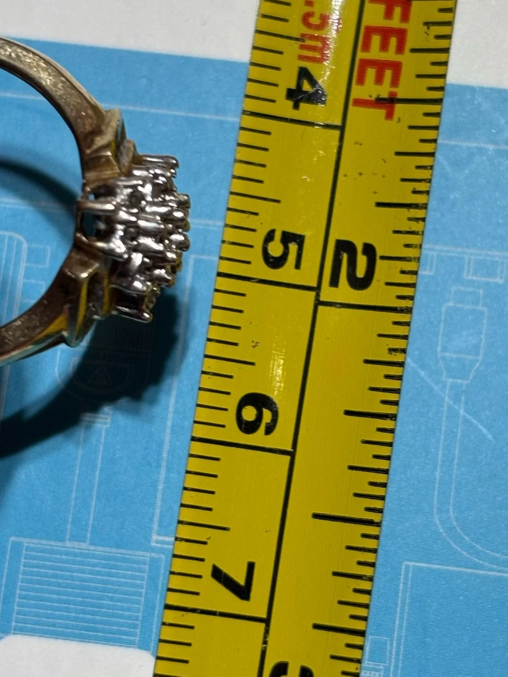 Vintage 10K Gold & Diamond Cocktail Ring